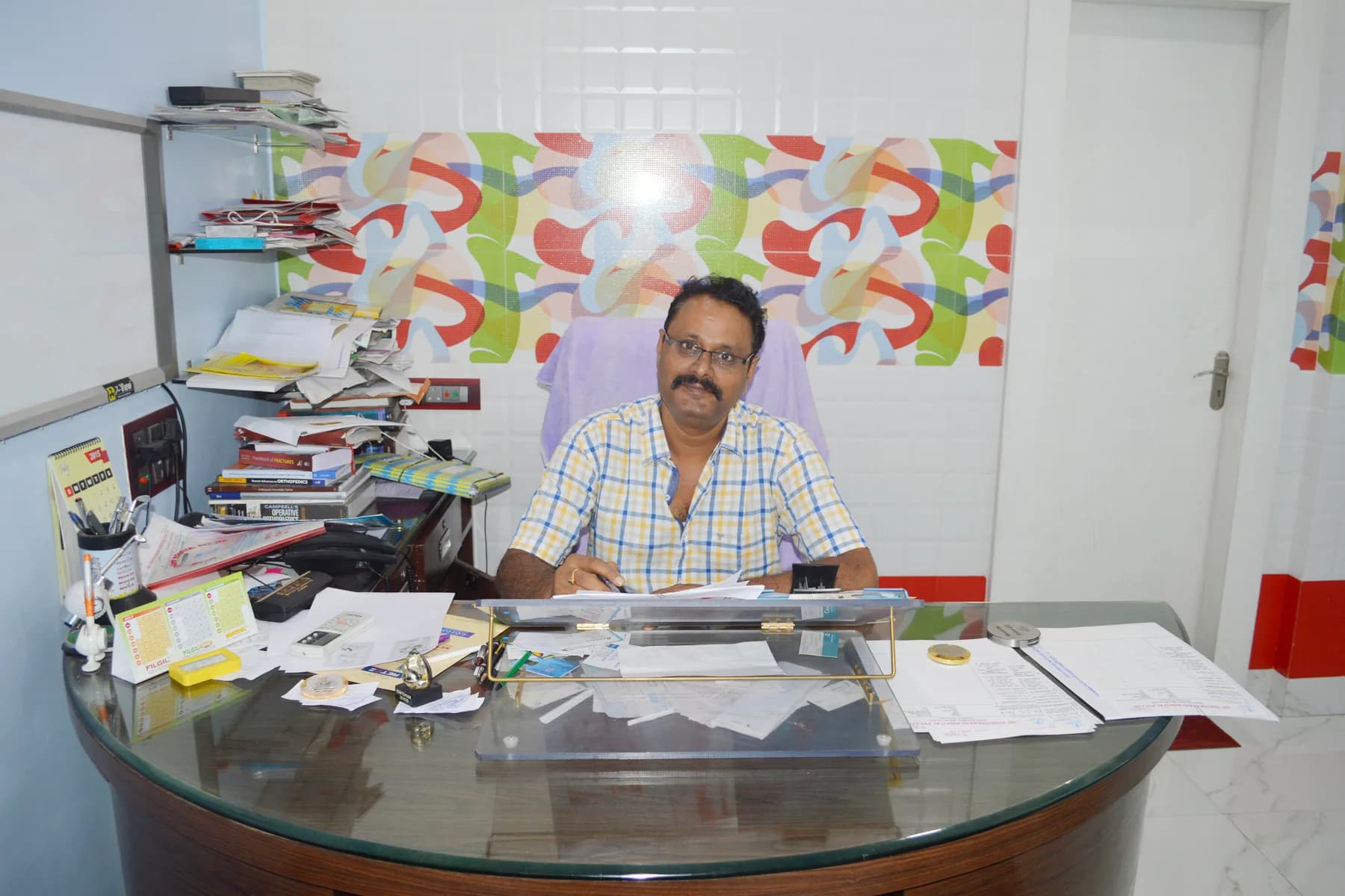 Dr. G. S. Jha at Sri Vishudhanand Hospital.