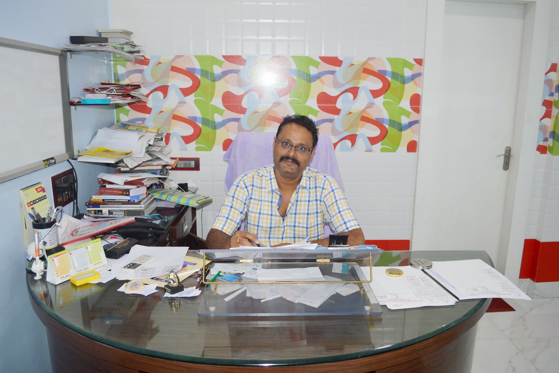Dr. G. S. Jha at Sri Vishudhanand Hospital.